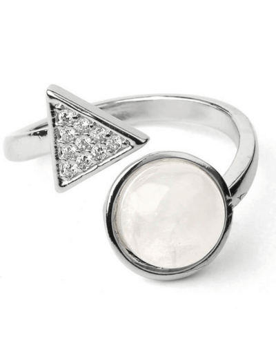 Adjustable Triangle Round Beaded Crystal Ring Unisex Wholesale
