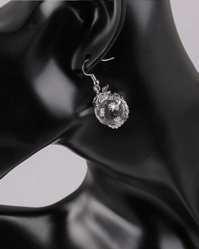 Genuine Round Crystal Earrings with Dragon Entwined Wholesale