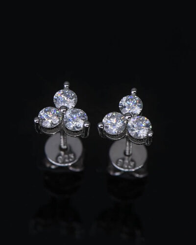 Clover Moissanite Earrings with 925 Sterling Silver