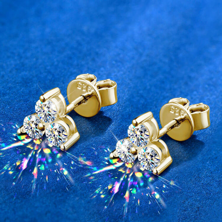 Alternative view of Clover Moissanite Earrings with 925 Sterling Silver