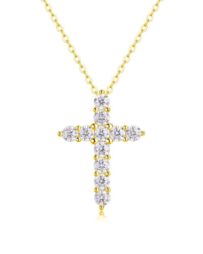Cross Moissanite Necklace with 925 Sterling Silver