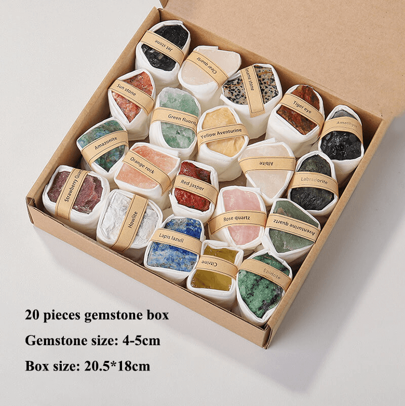 Natural Gemstones Specimen Crystal Box Set for Gift Bulk