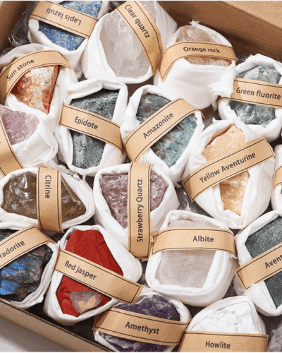 Natural Gemstones Specimen Crystal Box Set for Gift Bulk