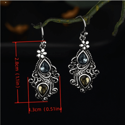 Bohemian Crystal Teardrop Earrings Vintage Exaggerated Jewelry Bulk