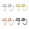 Cute 925 Sterling Silver Cat Huggie Earrings show