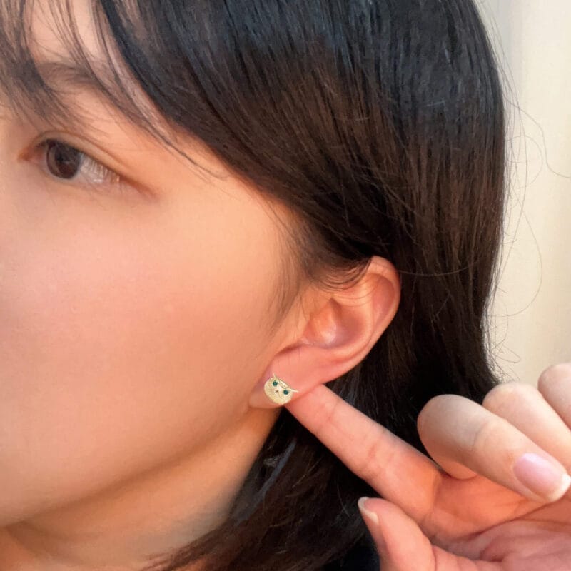 Cute 925 Sterling Silver Owl Stud Earrings Gold Plated 5