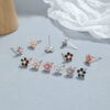Cute Blossom Flower Stud Earrings Sterling Silver show