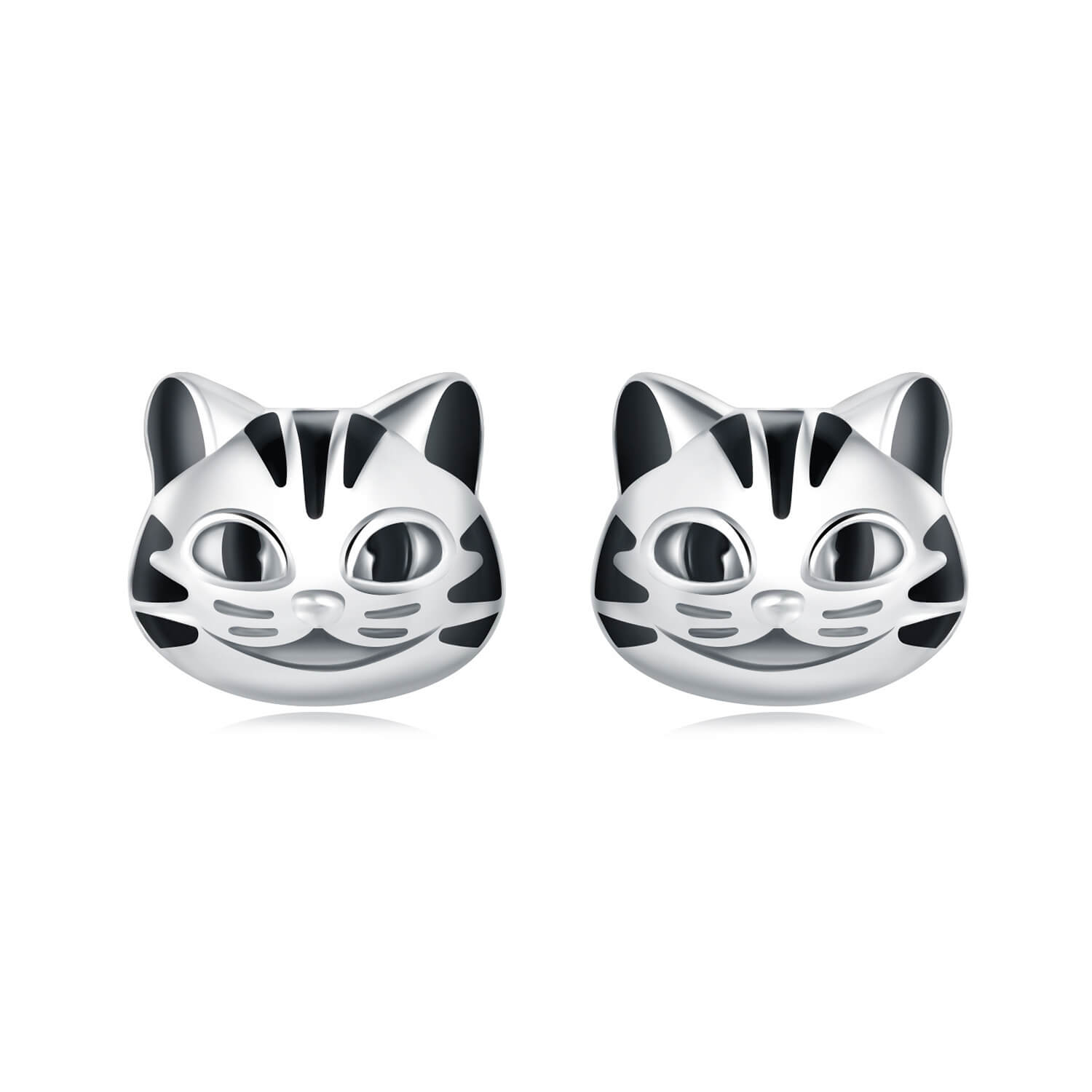 Cute Sterling Silver Cat Stud Earrings Cartoon Jewelry STYLE 4