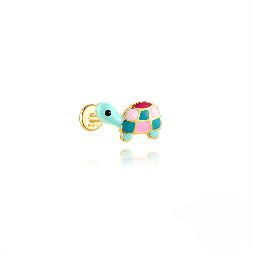 Cute Sterling Silver Turtle Earring Studs Animal Wholesale STYLE 8