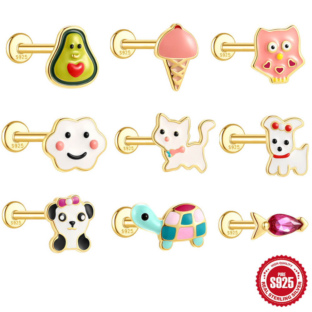 Cute Sterling Silver Turtle Earring Studs Animal Wholesale show