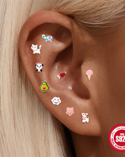 Cute Sterling Silver Turtle Earring Studs Animal Wholesaleの別ビュー