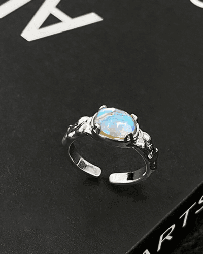 Handmade 925 Sterling Silver Moonstone Crystal Ring