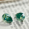 Dark Green Pear Cut Moissanite Loose Stones