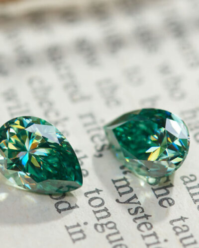 Dark Green Pear Cut Moissanite Loose Stones
