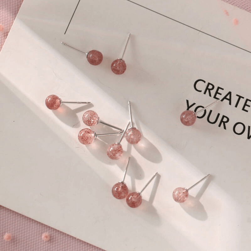 Delicate Raw Rose Quartz Earring for Women Bulk