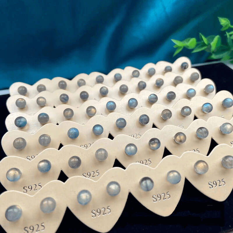 Delicate Raw Rose Quartz Earring for Women Bulk - Görüntü 7