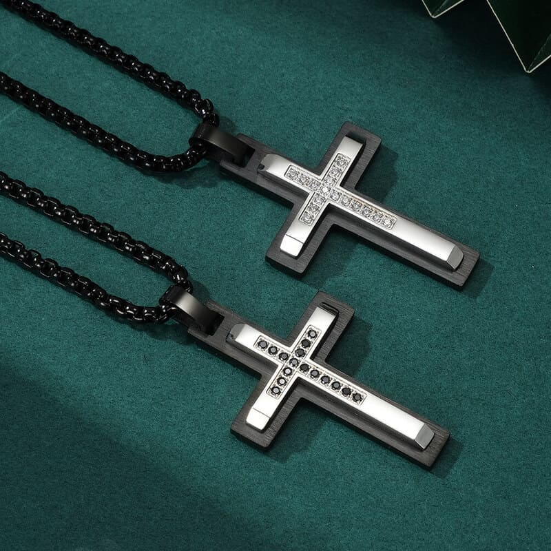 Alternative view of 316L Stainless Steel Necklace with Cross Pendant Men
