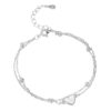 Double-Layer 925 Sterling Silver Heart Bracelet Wholesale (2)