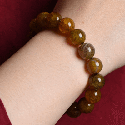 Green Dragon Vein Agate Crystal Stretch Bracelets Wholesale