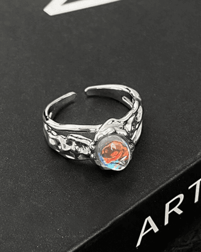 Handmade 925 Sterling Silver Moonstone Crystal Ring