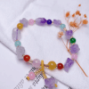Lucky Purple Beaded Bracelets with Crystal Charm