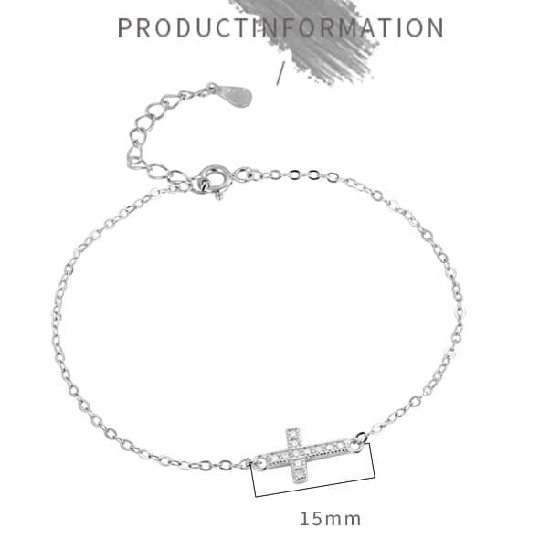 Elegant 925 Sterling Silver Cross Bracelets Wholesale (1)