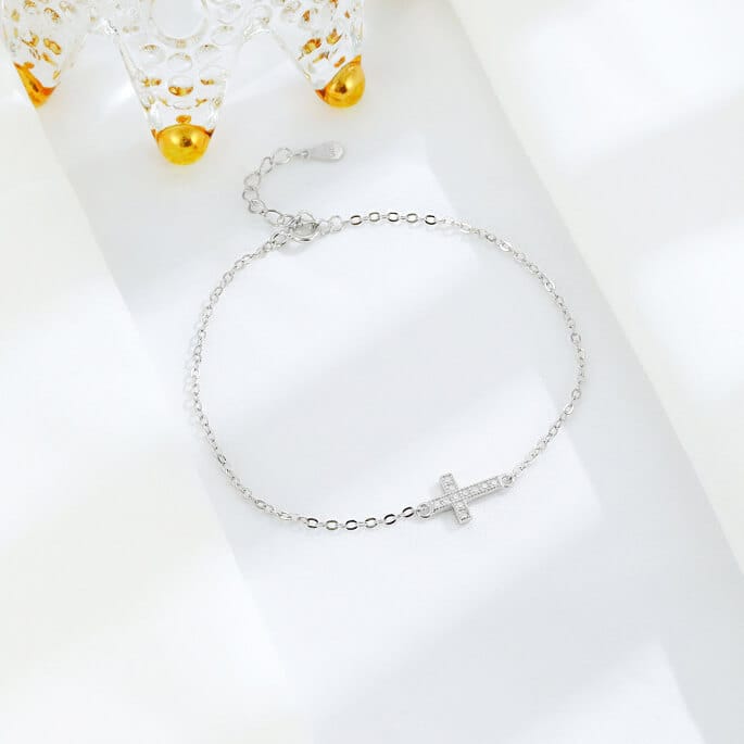 Elegant 925 Sterling Silver Cross Bracelets Wholesale - Imagem 5