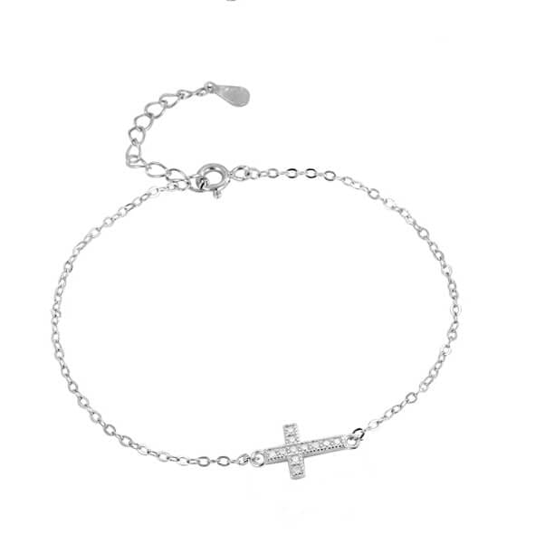 Elegant 925 Sterling Silver Cross Bracelets Wholesale (1)