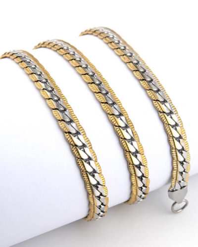 Embossed S S 304 Flat Curb Mens Necklace Link Chain (1)