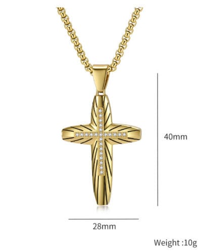 European Style Arc shaped Stainless Steel Cross Necklace Mens 7