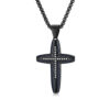 European Style Arc-shaped Stainless Steel Cross Necklace Mens (1)