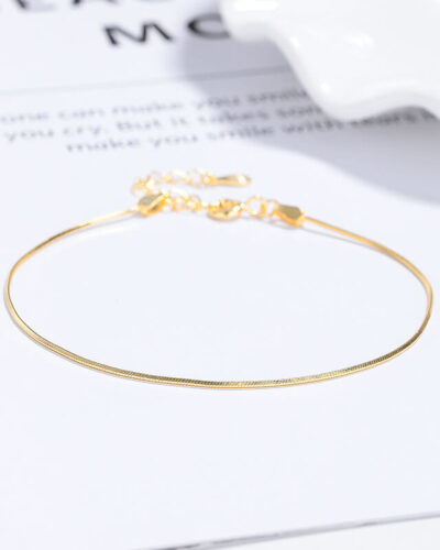 Fancy 925 Sterling Silver Snake Chain Bracelet Wholesale GOLD