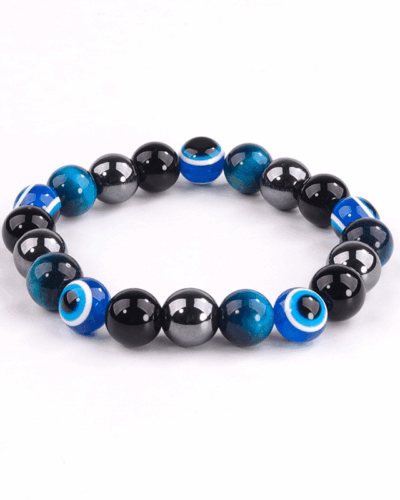 Fashion Tiger Eye Black Obsidian Stones Bracelet