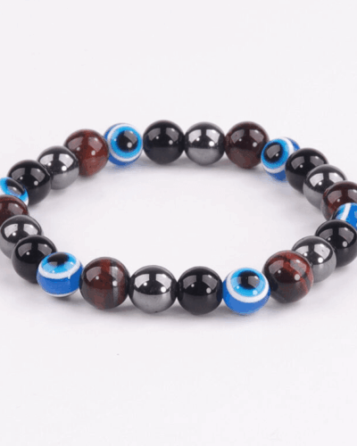 Fashion Tiger Eye Black Obsidian Stones Bracelet