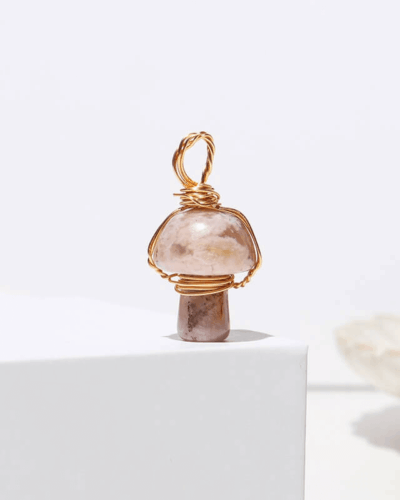 Colorful Mushroom Crystal Pendant Chain Healing Crystal Pendant Bulk