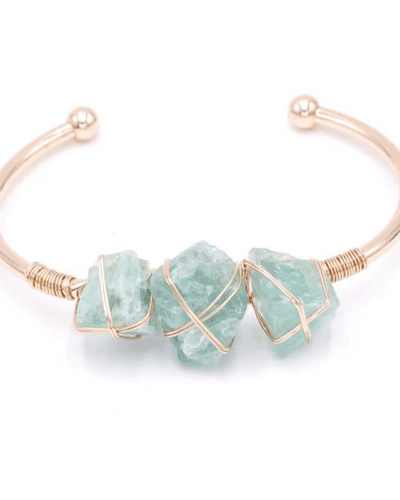 Natural Gemstones Wire Wrapped Crystal Bracelet Wholesale