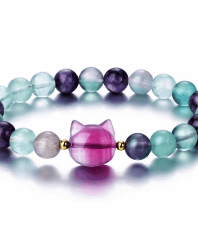 Simple Cat Healing Crystal Bracelets 8mm Unisex Wholesale