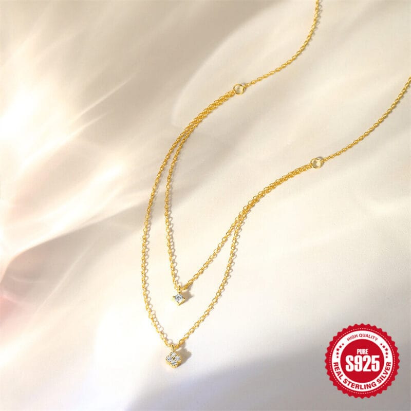 Four Leaf Clover 925 Sterling Silver Layered Necklace 5