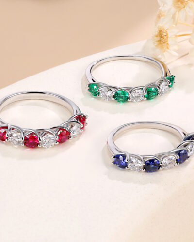 Gemstone Moissanite Ring with 925 Sterling Silver