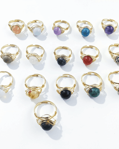 Genuine Black Agate Ring Simple Crystal Ring Wholesale