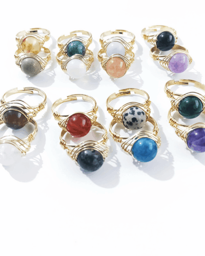 Genuine Black Agate Ring Simple Crystal Ring Wholesale