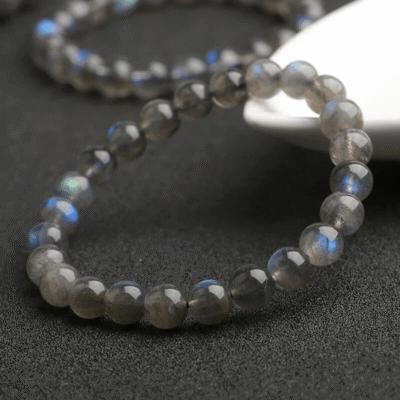 8~10MM Genuine Gray Moonlight Labradorite Crystal Bracelet Wholesale