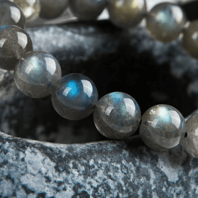 8~10MM Genuine Gray Moonlight Labradorite Crystal Bracelet Wholesale