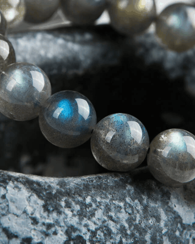 8MM Genuine Grey Labradorite Bead Bracelet Wholesale