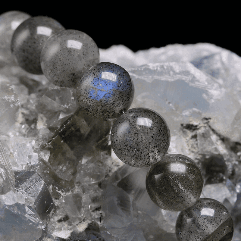 8MM Genuine Grey Labradorite Bead Bracelet Wholesale