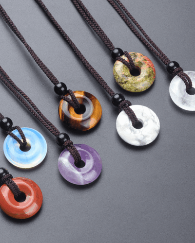 Genuine Quartz Peace Buckle Pendant Necklace for Women and Men Bulk