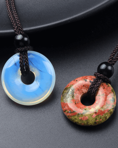 Genuine Quartz Peace Buckle Pendant Necklace for Women and Men Bulk