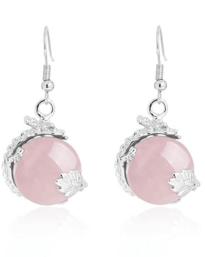 Genuine Round Crystal Earrings with Dragon Entwined Wholesale