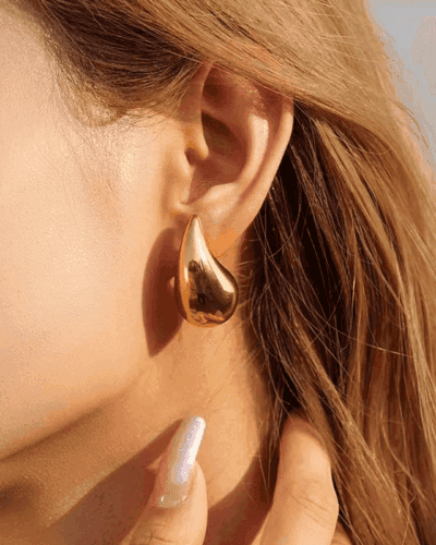 Gold Plated 925 Sterling Silver Teardrop Earrings Wholesale GOLD