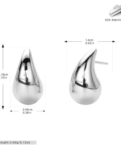 Gold Plated 925 Sterling Silver Teardrop Earrings Wholesale 10